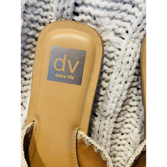 Dolce Vita Tan Juneau Women's Miguel Crisscross Flat Slide Sandals, US 8 M beach - Picture 4 of 9